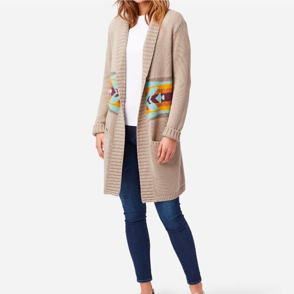Pendleton Sierra Springs Aztec Southwestern Cotton Wool Long Open Cardigan - Picture 13 of 13